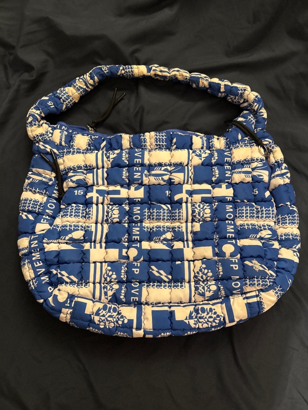 FP Movement Quilted Carryall Bag — Blue & White Surplus Print, Free People